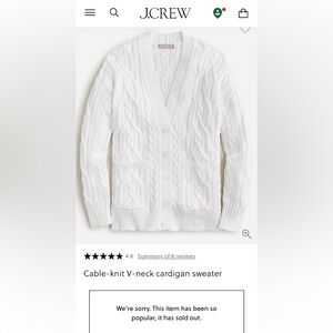 NWT J Crew cable sweater